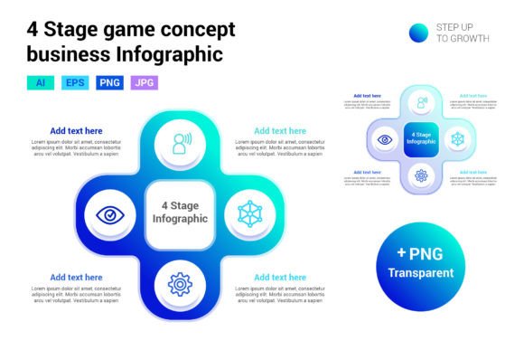 4 Stage Game Concept Infographic Design