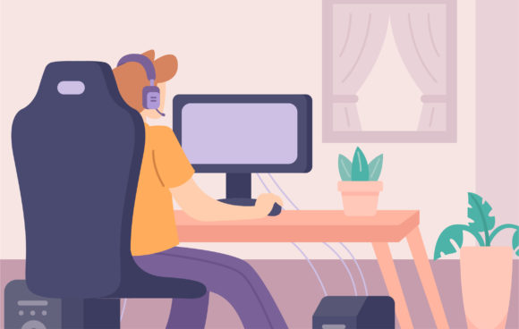 Boy Playing Game Illustration: Practical Applications for Modern Digital and Print Design