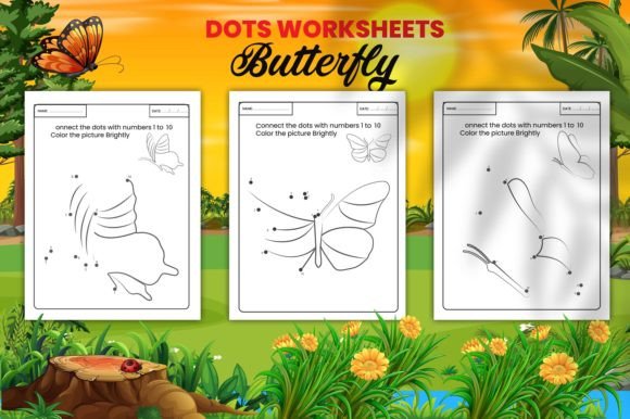 Butterfly Dot to Dot Game for Creative Kids