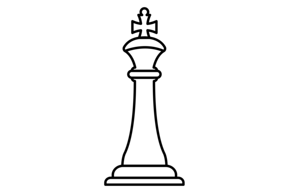 Chess King Figure Line Icon: A Timeless Game Piece for Modern Design