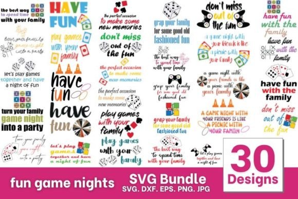 Fun Game Nights SVG Bundle for Creative Projects