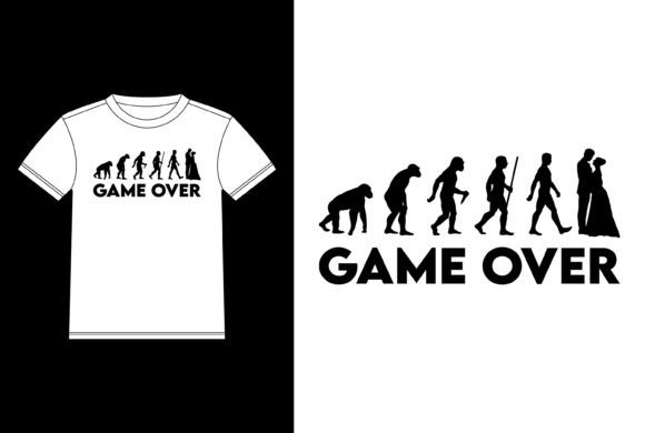 Game Over Marriage Evolution T-Shirt Design