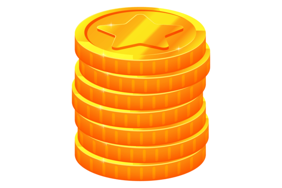 Money Stack: Cartoon Golden Coins in Game Design