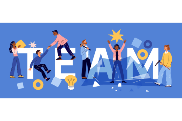 Office Team Game. Business People Perfor: A Bold, Playful Typeface for Collaborative Branding