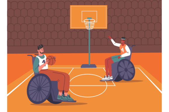 Paralympic Athletes Game: Disabled Basketball in Action
