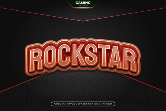 Red Rock Star Text Effect in Game Style: A Bold Design Tool for Creative Projects