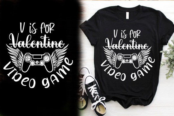 V is for VALENTINE VIDEO GAME T-SHIRT Design