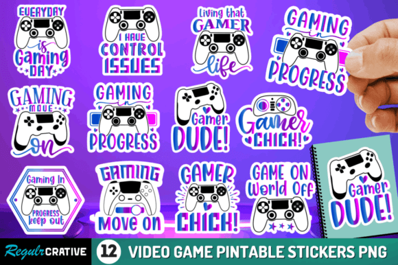 Video Game Stickers PNG Bundle for Creative Projects