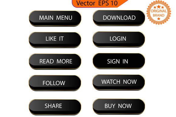 Web and Game Buttons, Vector Bundle